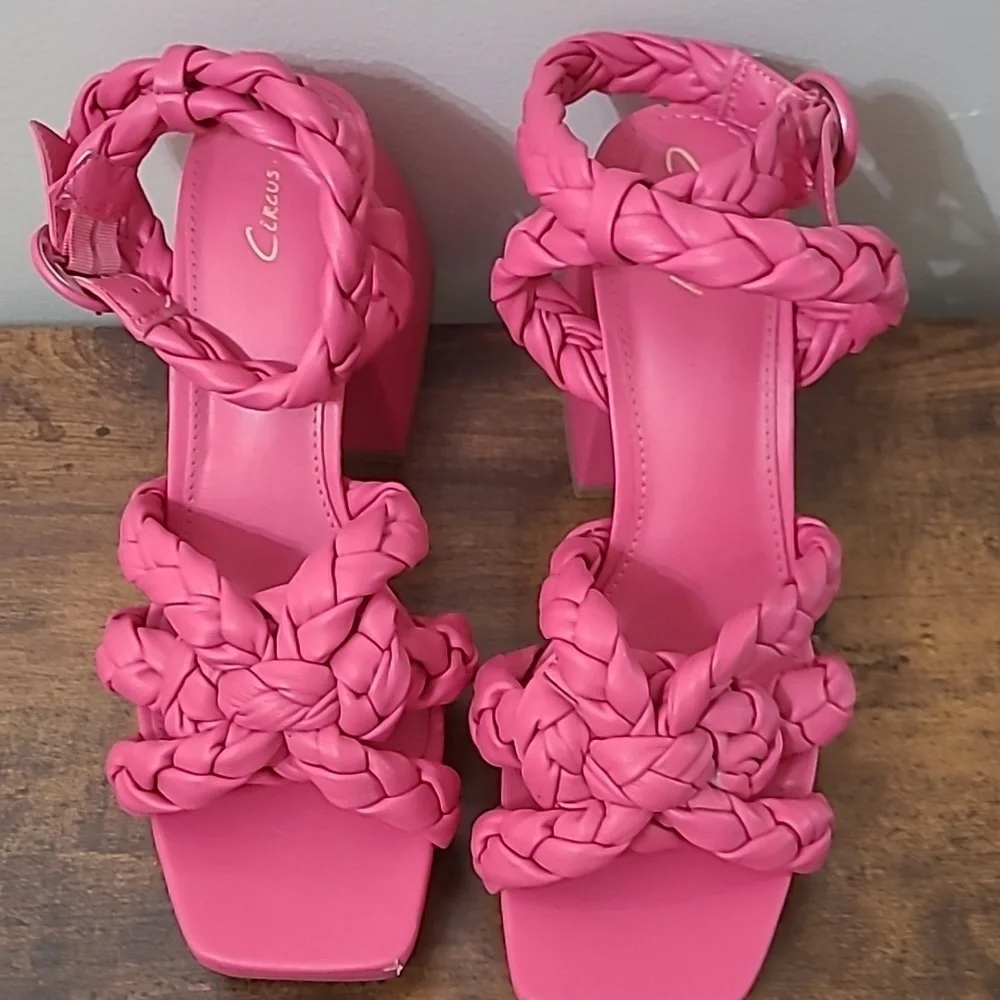 Circus NY by Sam Edelman MABLE Chunky Bright Pink Platform Sandals size 10